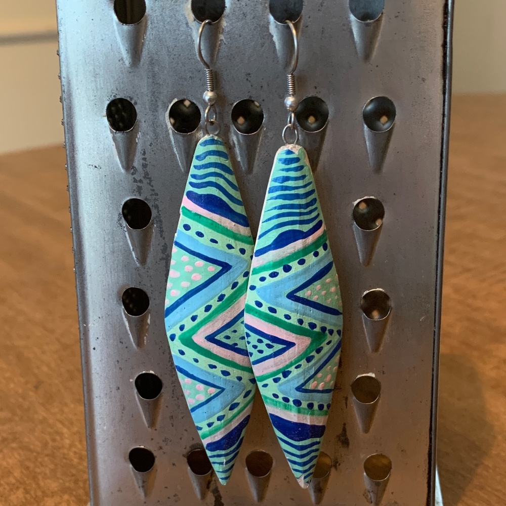 Hand-painted Abstract Earrings